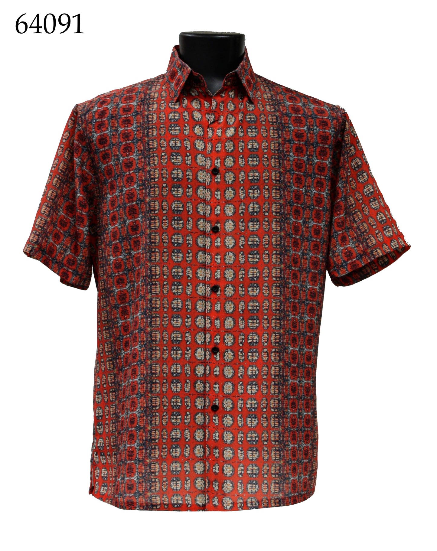 Bassiri Short Sleeve Button Down Casual Printed Shirts 64091