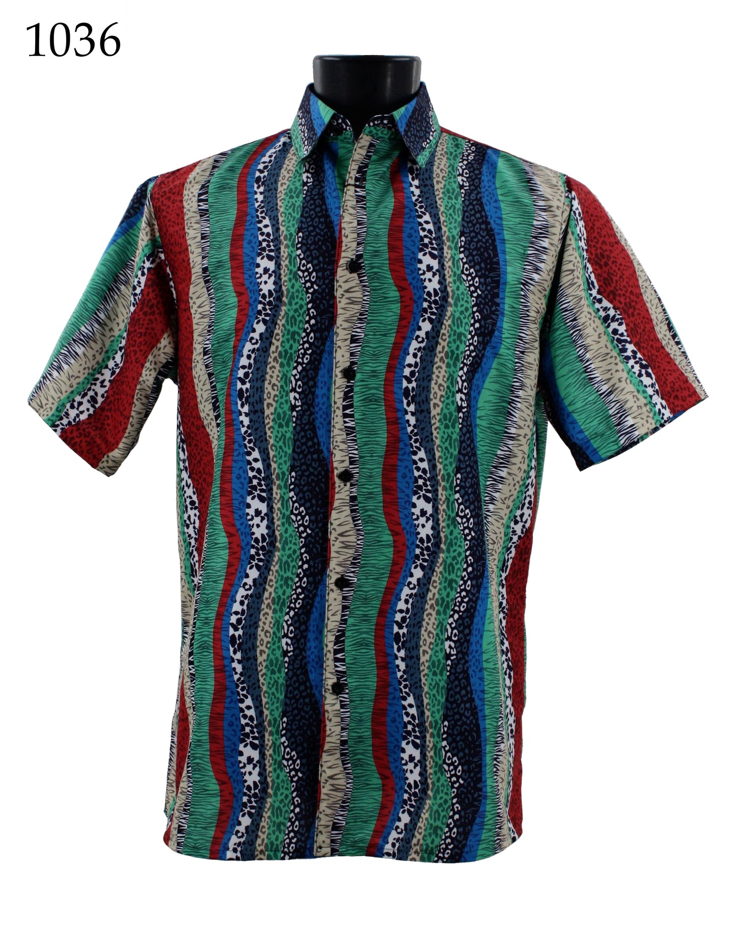 Bassiri Short Sleeve Button Down Casual Printed Shirts 1036