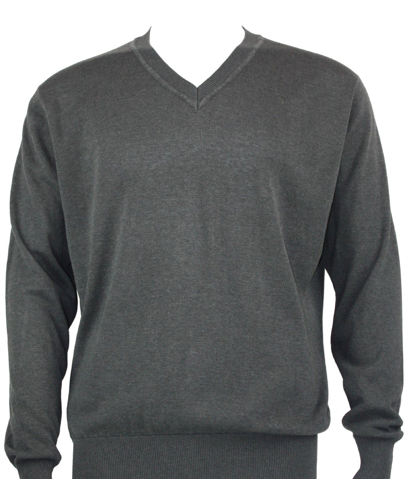 Bassiri Long Sleeve V‑Neck Sweater Style 627 Smoke