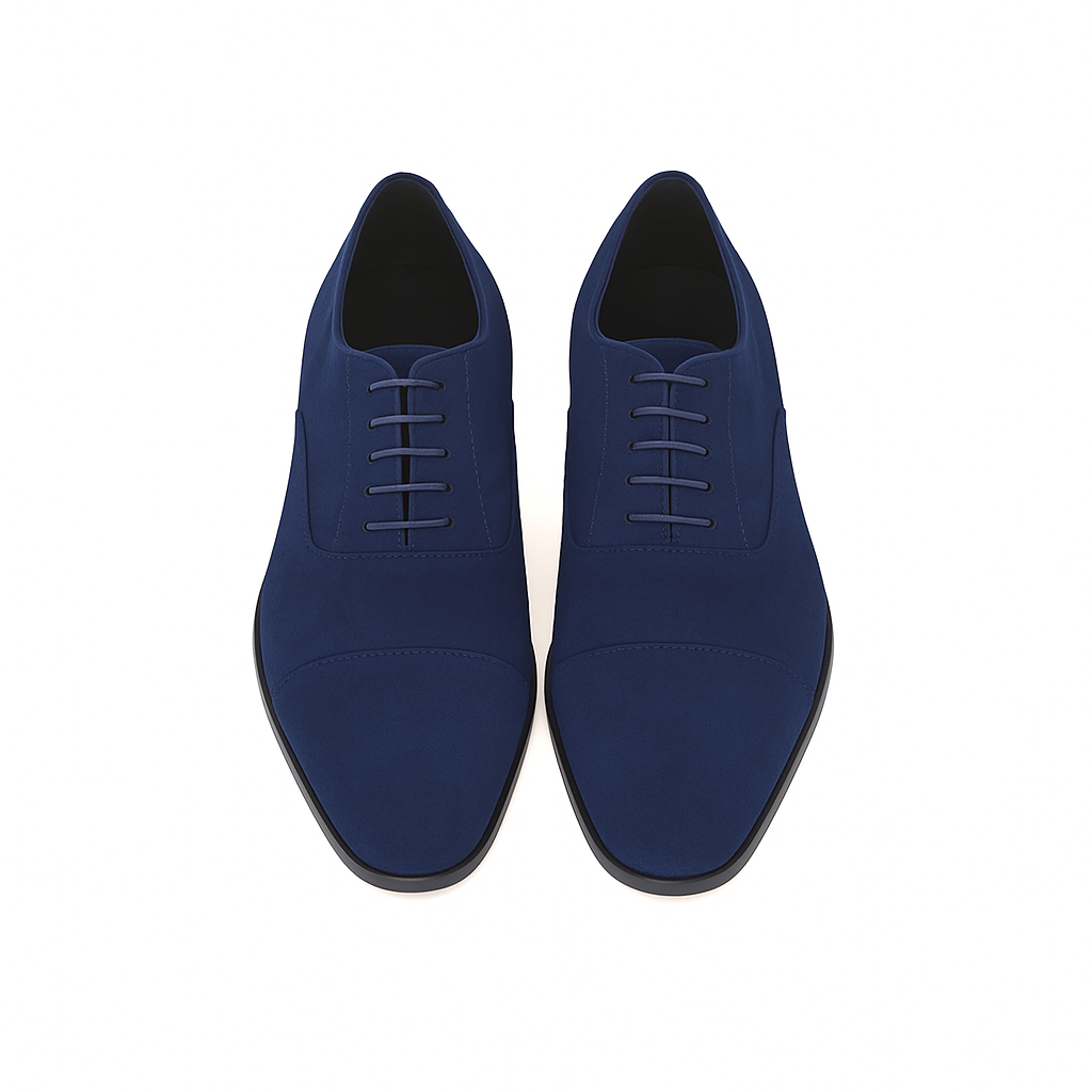 Corrente C0001108-6694S Cap toe lace up-Dark Blue Suede