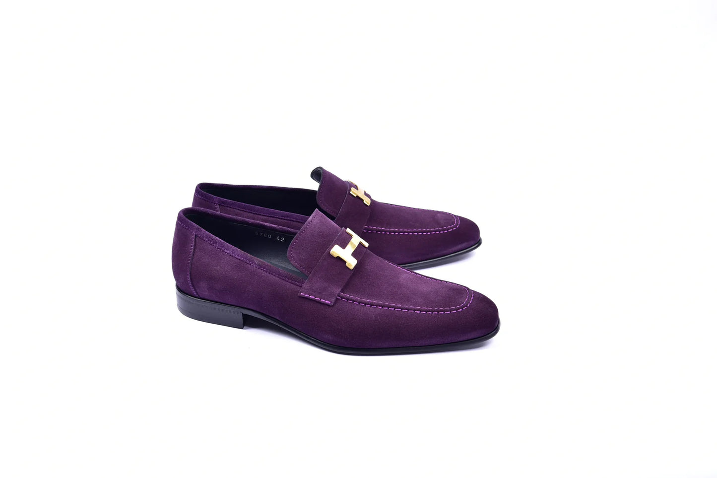 Corrente C02004-5760S H buckle Suede-Purple