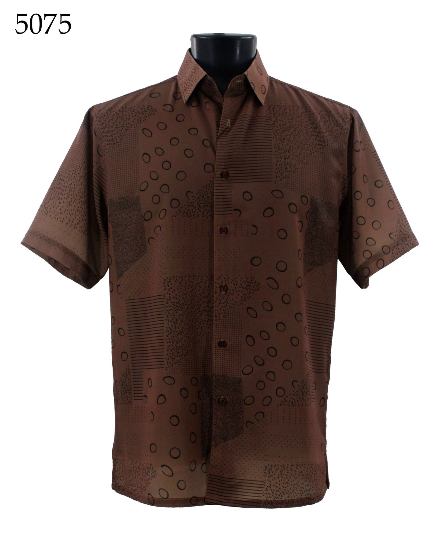 Bassiri Short Sleeve Button Down Casual Printed Shirts 5075