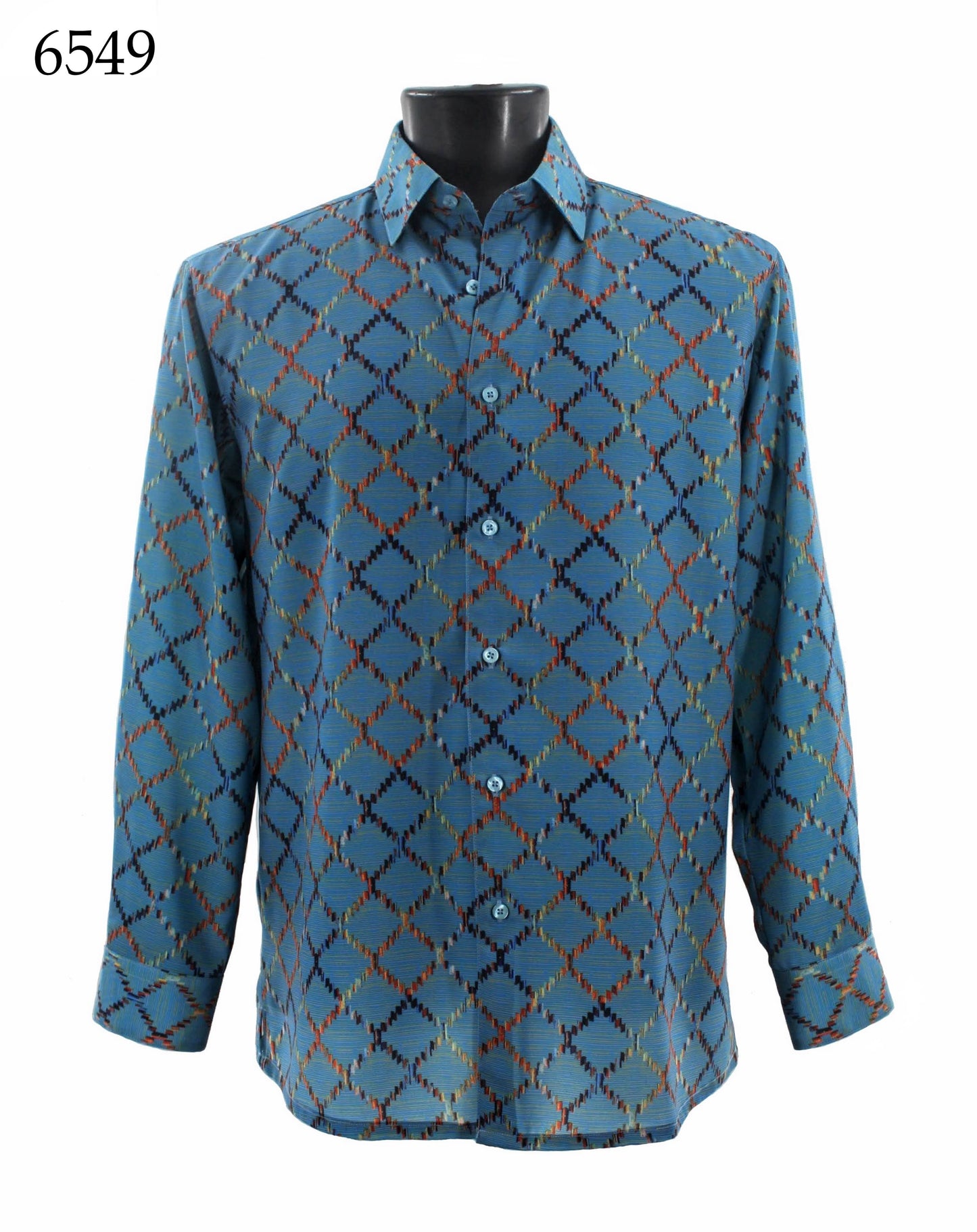 Bassiri Long Sleeve Button Down Casual Printed Shirts 6549