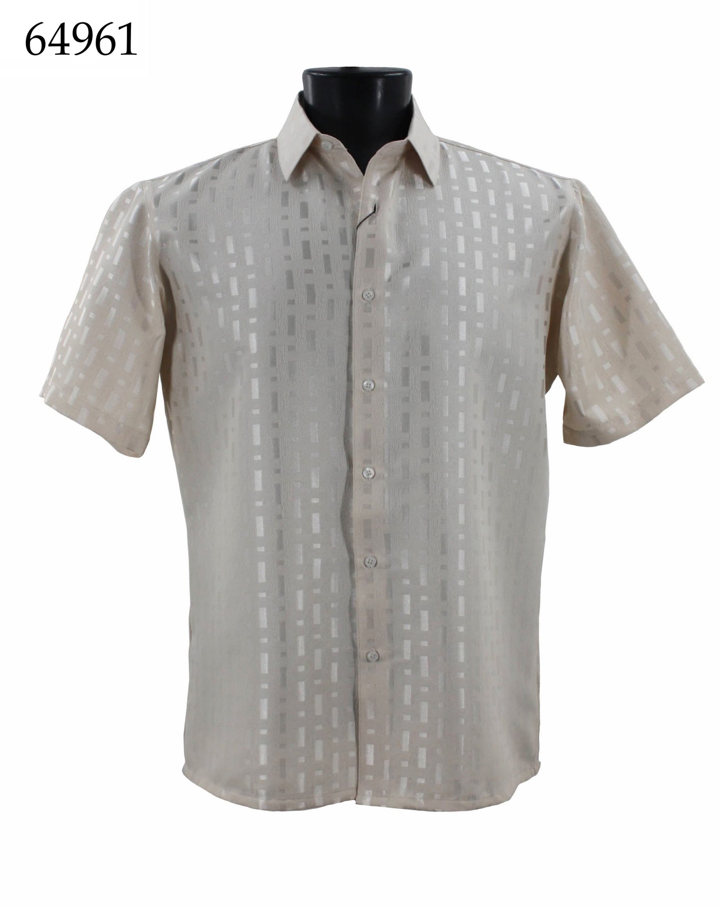 Bassiri Tone-on-Tone Short Sleeve Shirts 64961
