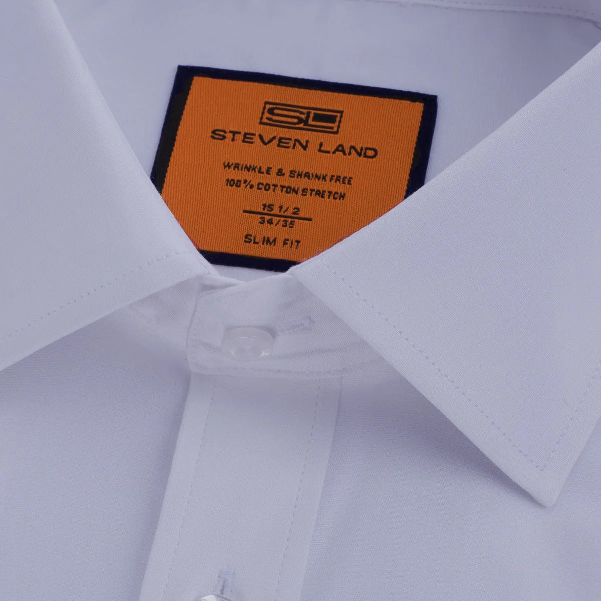 STEVEN LAND POPLIN FRENCH CUFF SHIRT 100% COTTON - OPTICAL WHITE