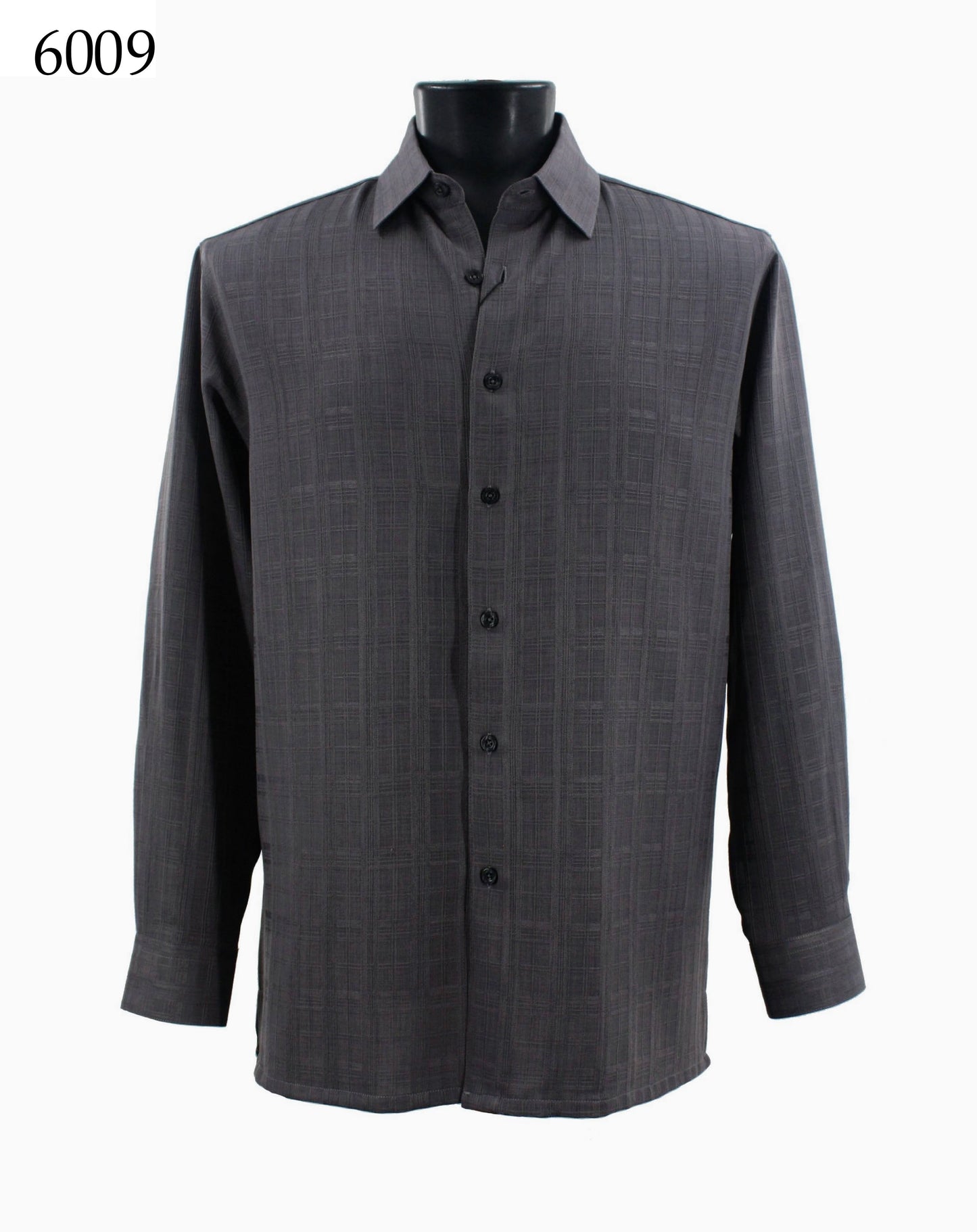 Bassiri Tone-on-Tone Long Sleeve Button Down Casual Printed Shirt 6009