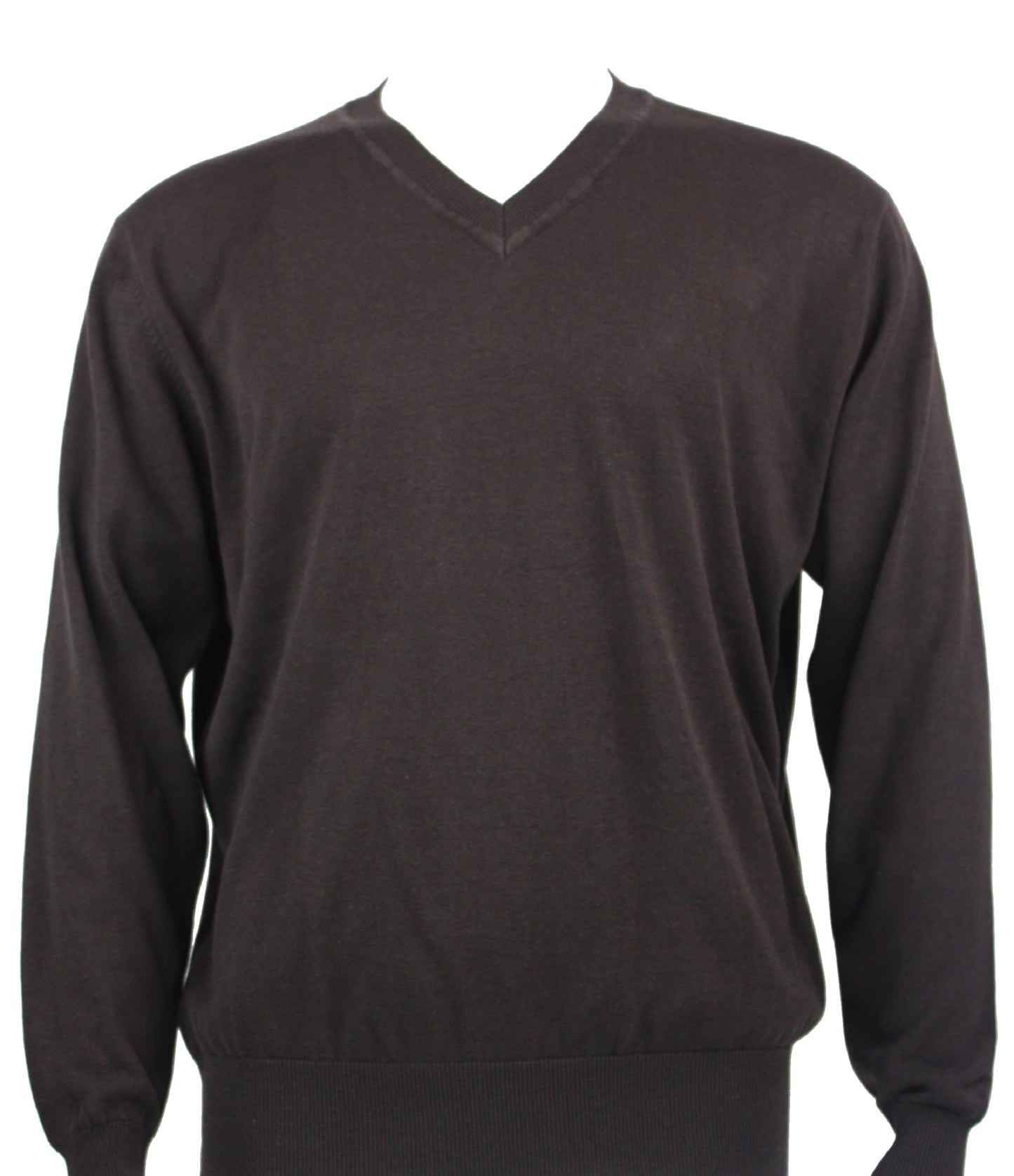 Bassiri Long Sleeve V‑Neck Sweater Style 627 Brown