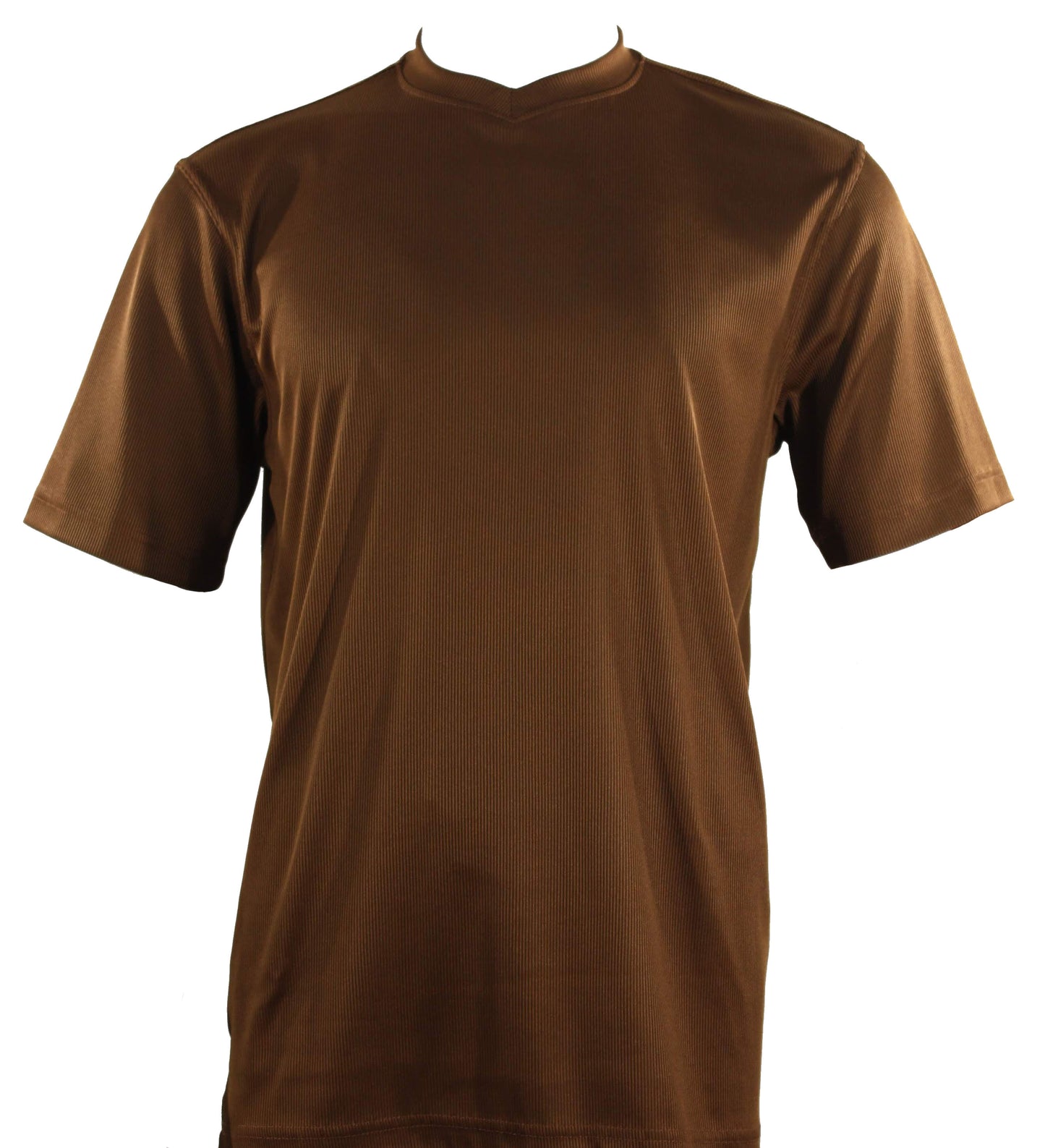 Bassiri Short Sleeve V-Neck T-Shirt Style #219 Cognac