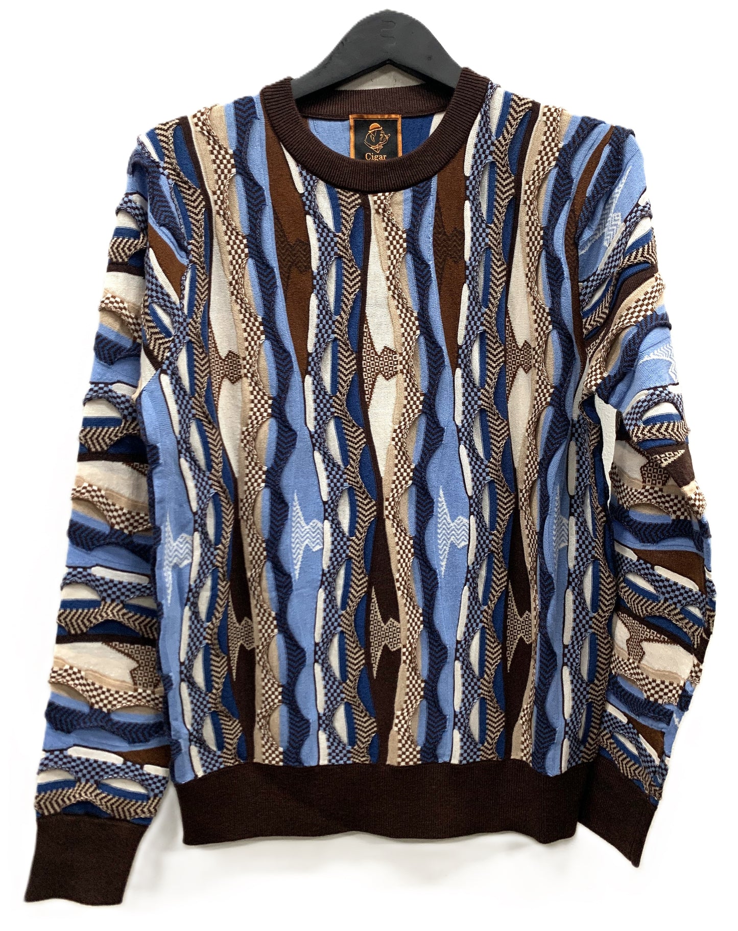 Cigar Textured Knit Sweater – Style #CR-552-BROWN