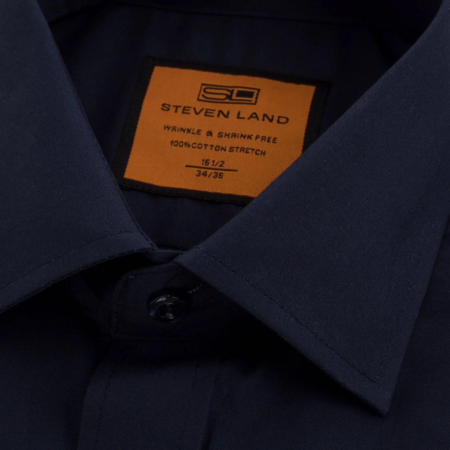 STEVEN LAND POPLIN FRENCH CUFF SHIRT 100% COTTON - NAVY