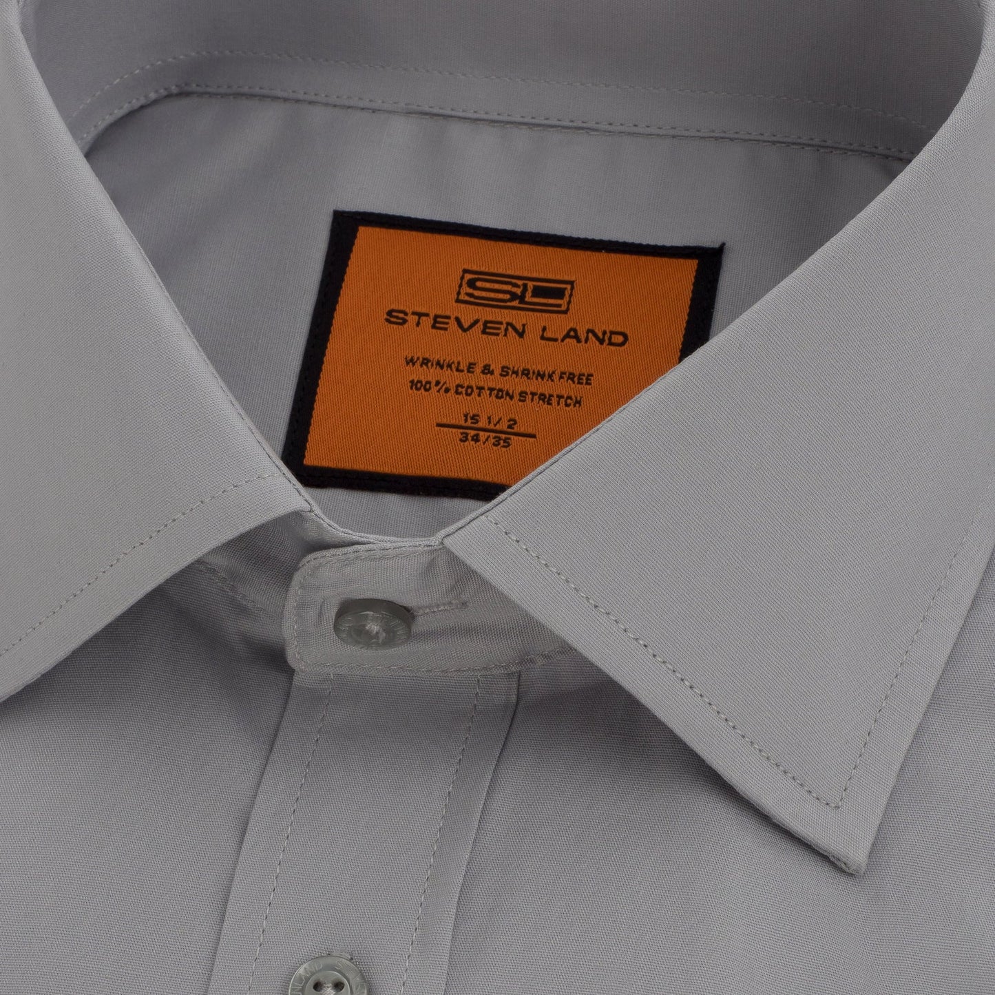 STEVEN LAND POPLIN FRENCH CUFF SHIRT 100% COTTON - SILVER