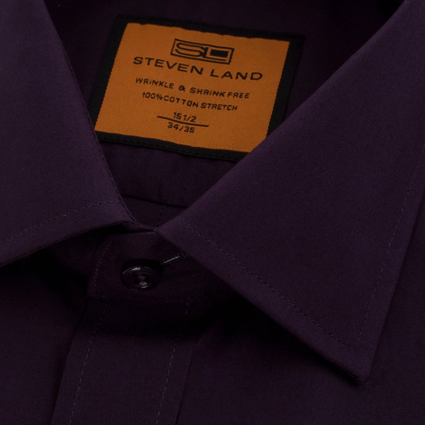 STEVEN LAND POPLIN FRENCH CUFF SHIRT 100% COTTON - BLACKBERRY