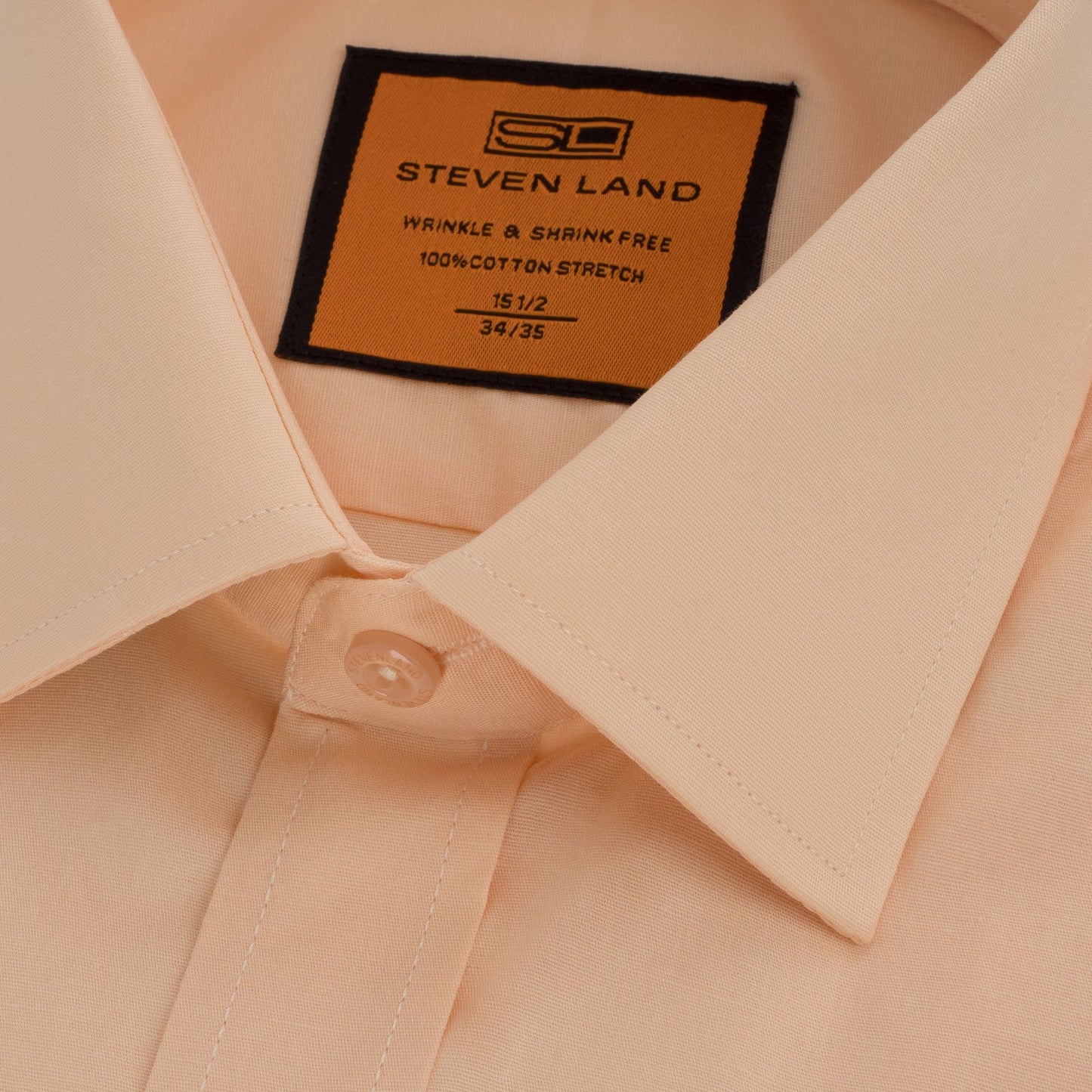 STEVEN LAND POPLIN FRENCH CUFF SHIRT 100% COTTON - PEACH