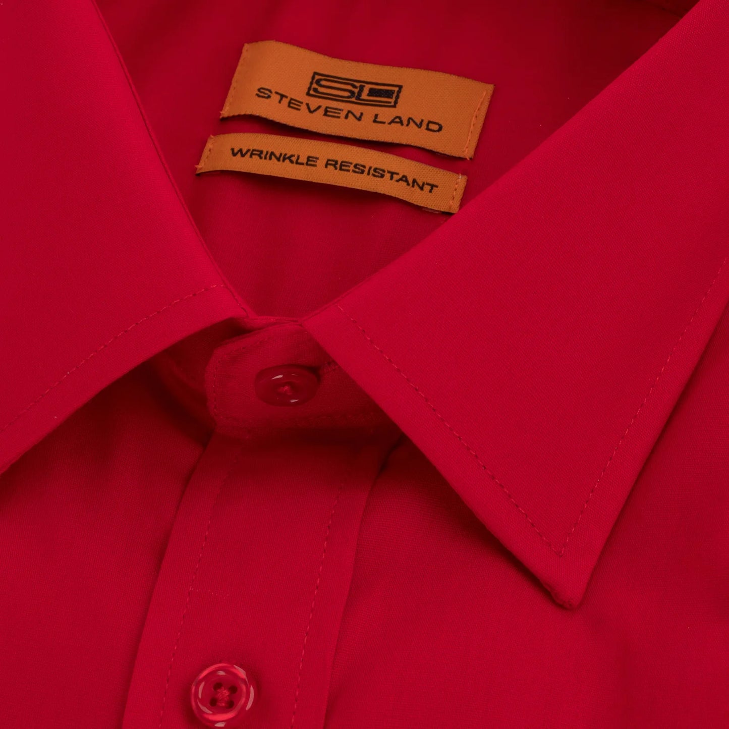 STEVEN LAND POPLIN FRENCH CUFF SHIRT 100% COTTON - RED