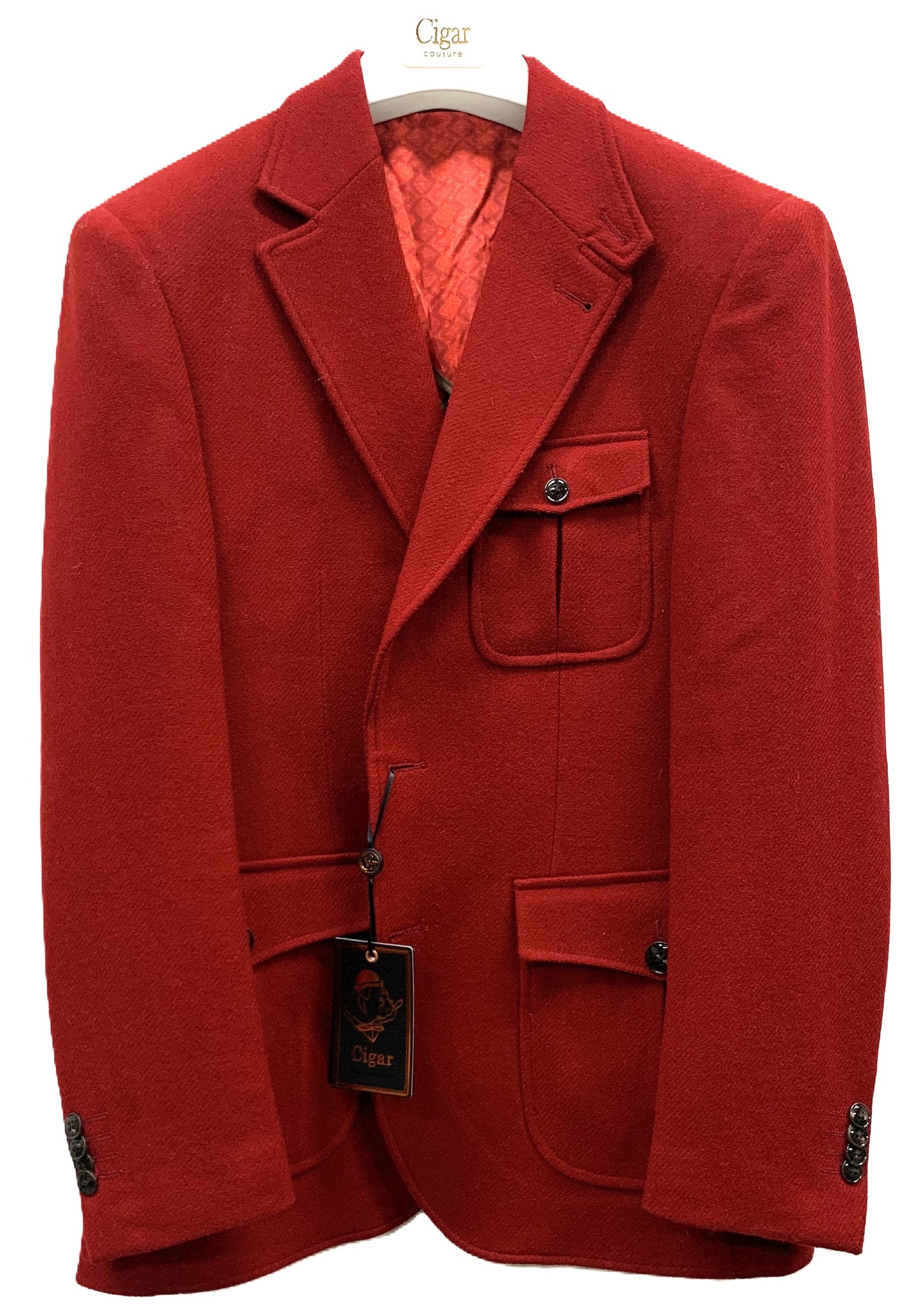 Cigar Classic Peak Lapel Blazer – Style #J-7001 RED