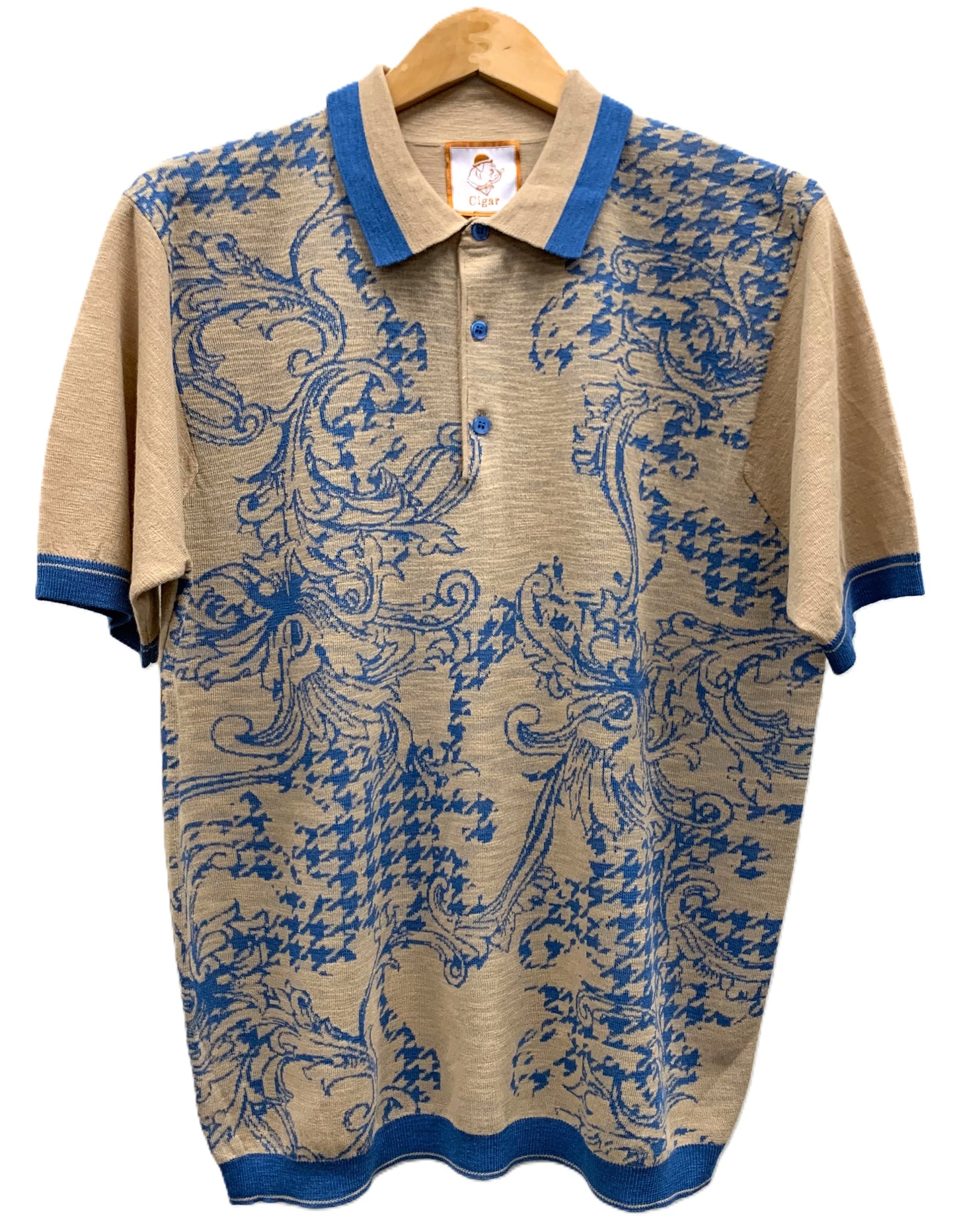 Cigar Couture Men's Polo Knit Short Sleeve Sport Shirt - PJ 1508 Sand