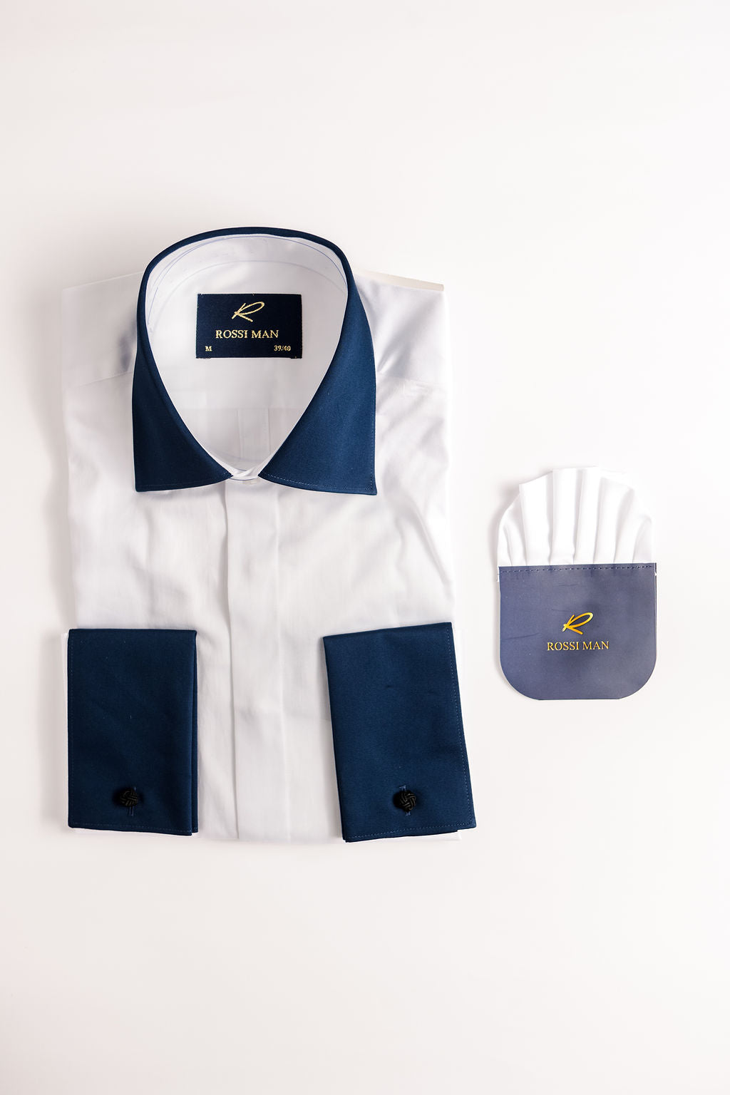 ROSSI MAN SHIRT RS2-WHITE NAVY