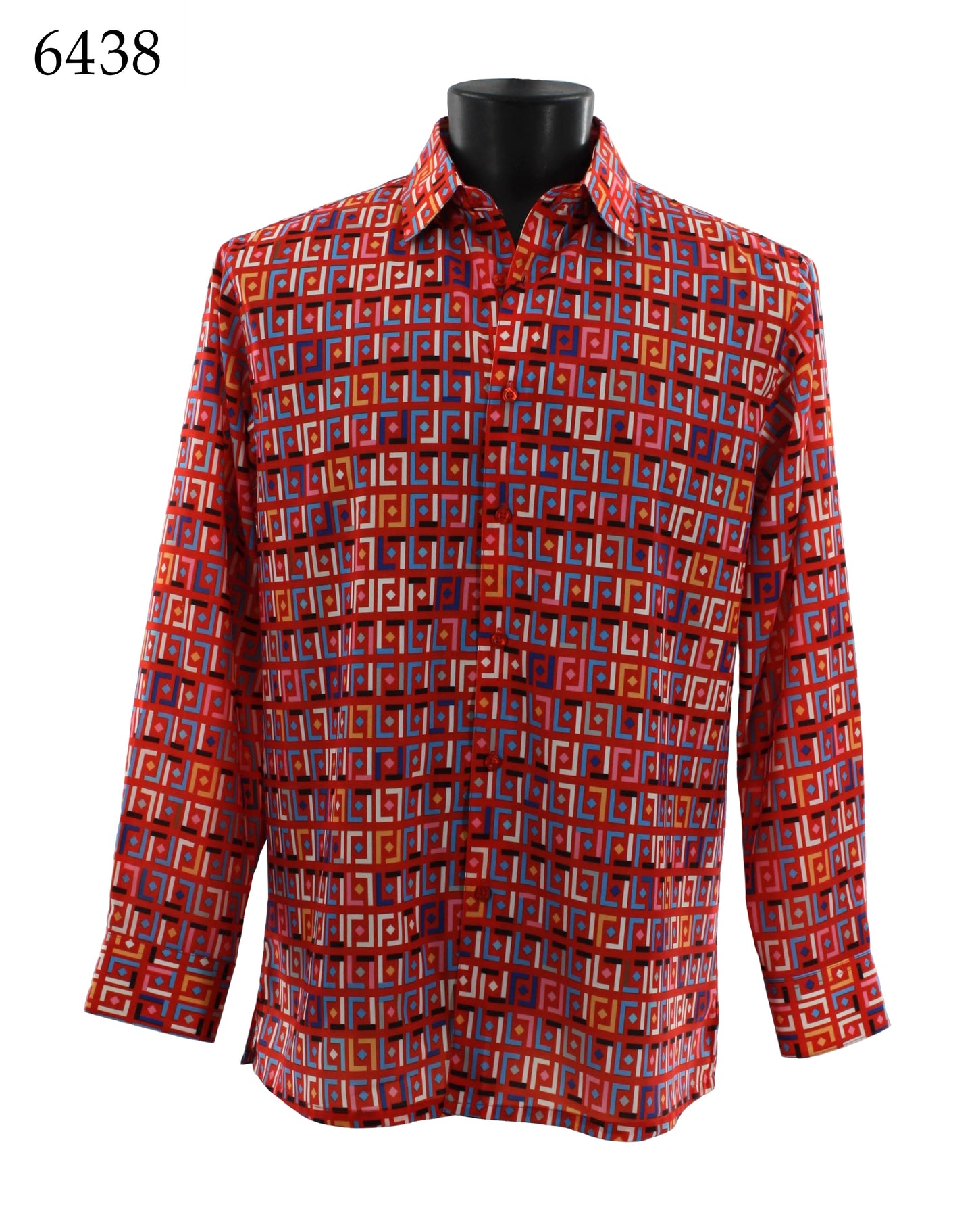 Bassiri Long Sleeve Button Down Casual Printed Shirts 6438