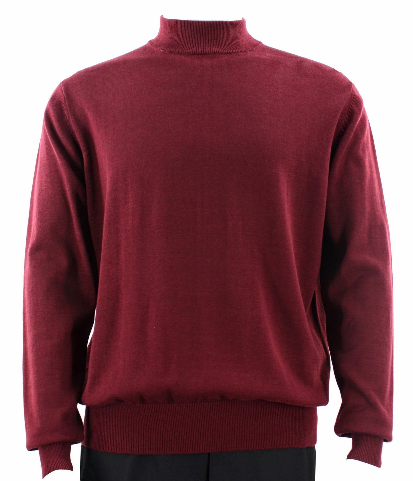 Bassiri Long Sleeve Mock Neck Sweater 630 Burgundy