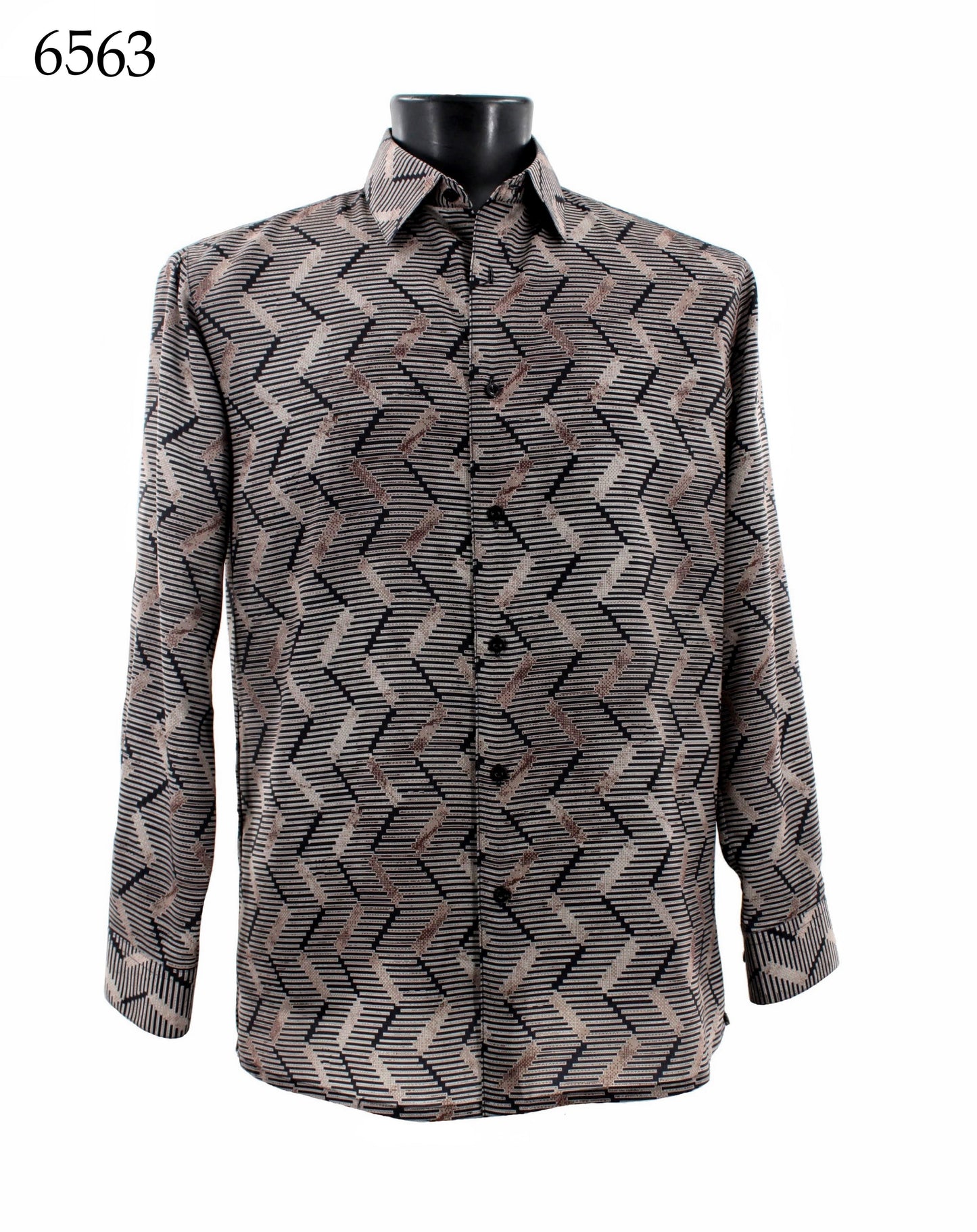 Bassiri Long Sleeve Button Down Casual Printed Shirts 6563