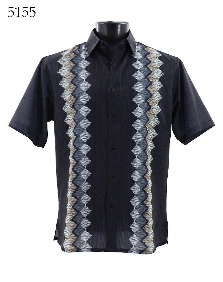 Bassiri Short Sleeve Button Down Casual Printed Shirts 5155
