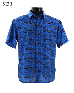 Bassiri Short Sleeve Button Down Casual Printed Shirts 5130