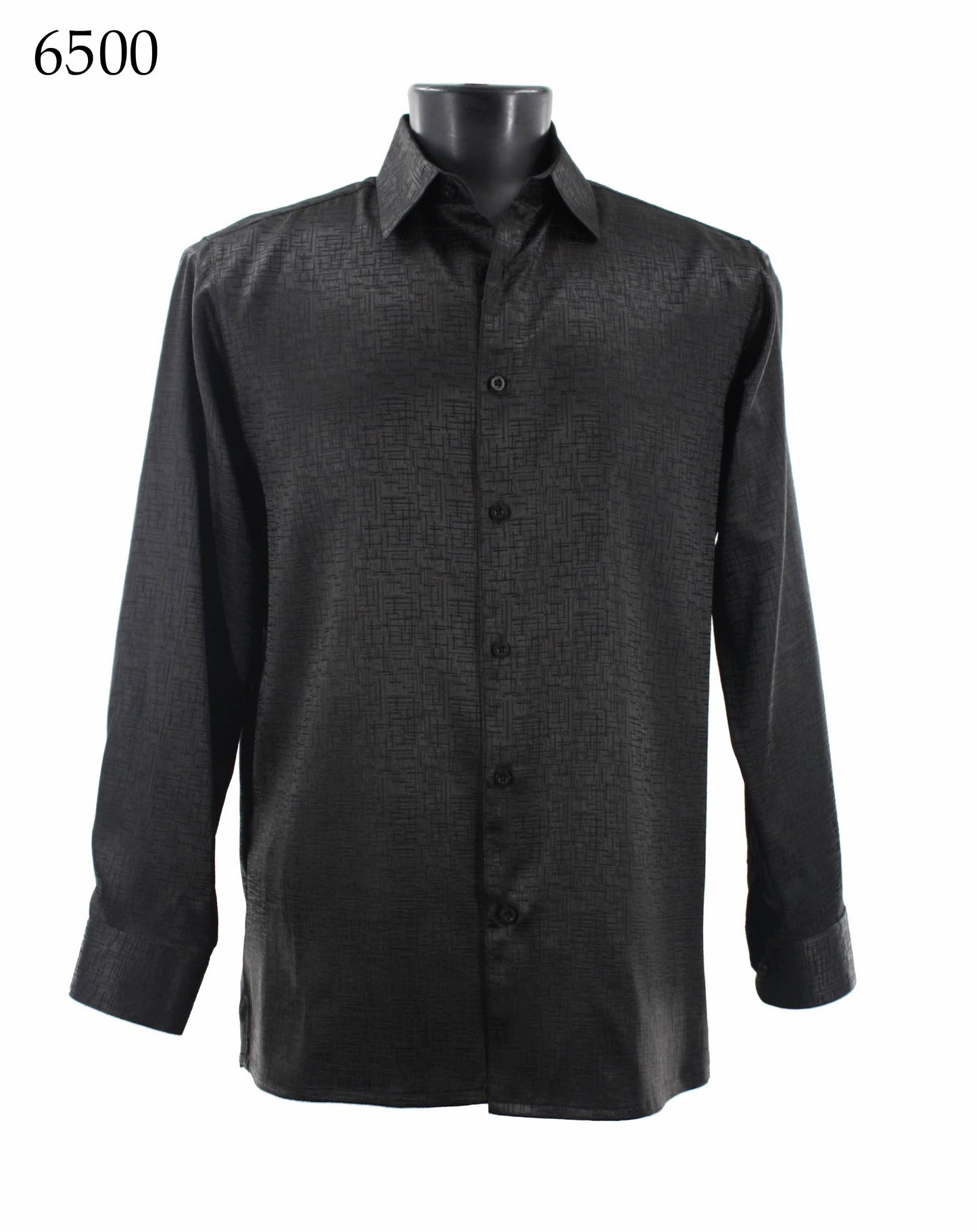 Bassiri Tone-on-Tone Long Sleeve Button Down Casual Printed Shirt 6500