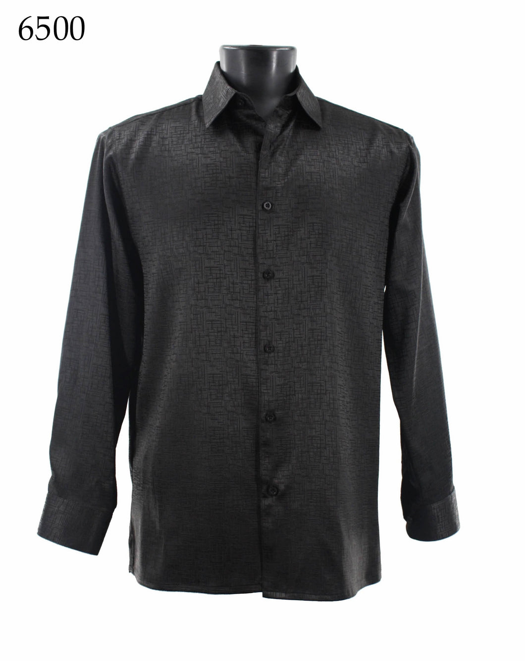 Bassiri Tone-on-Tone Long Sleeve Button Down Casual Printed Shirt 6500
