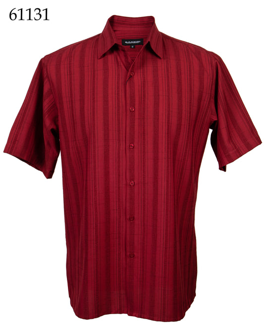 Bassiri Tone-on-Tone Short Sleeve Shirts 61131