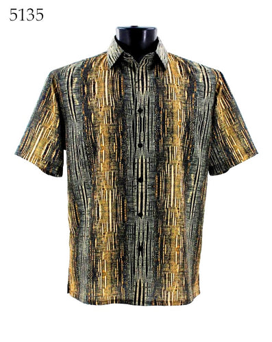 Bassiri Short Sleeve Button Down Casual Printed Shirts 5135