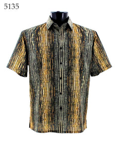 Bassiri Short Sleeve Button Down Casual Printed Shirts 5135
