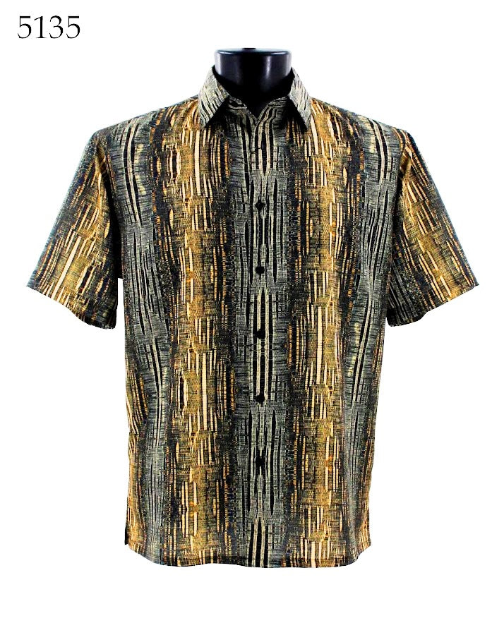 Bassiri Short Sleeve Button Down Casual Printed Shirts 5135