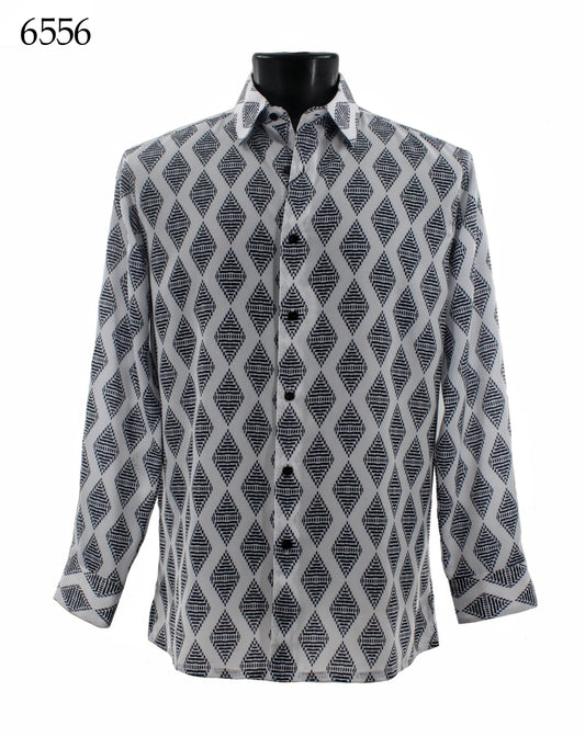 Bassiri Long Sleeve Button Down Casual Printed Shirts 6556