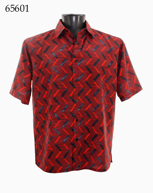 Bassiri Short Sleeve Button Down Casual Printed Shirts 65601