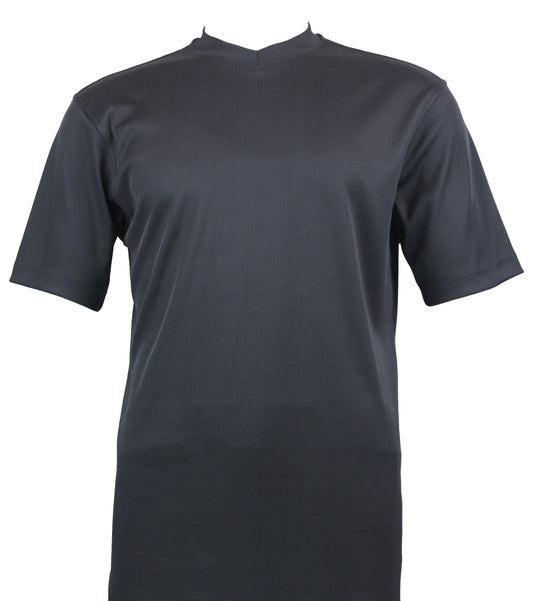 Bassiri Short Sleeve V-Neck T-Shirt Style #219 Charcoal