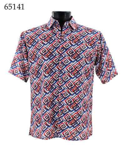 Bassiri Short Sleeve Button Down Casual Printed Shirts 65141