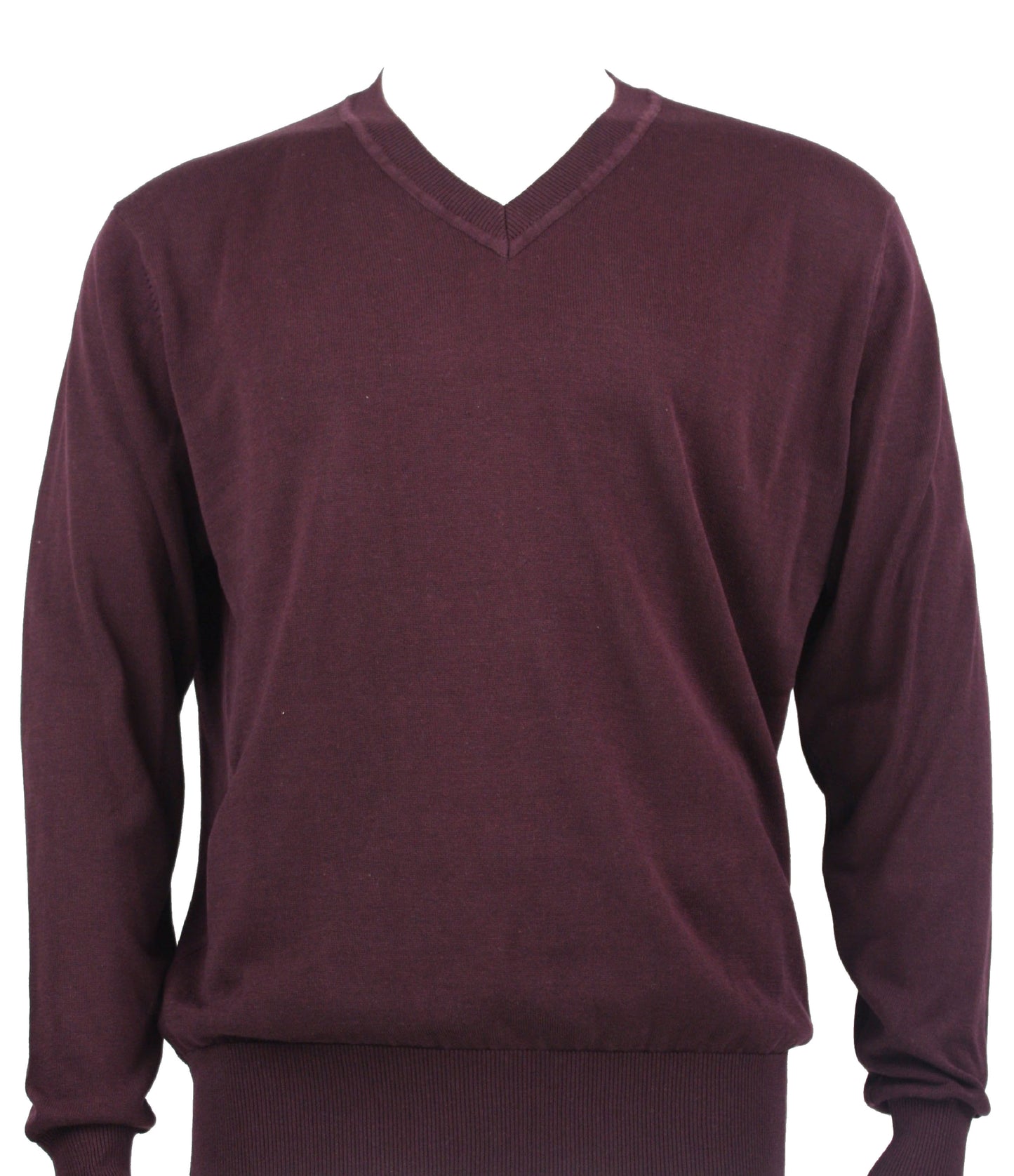 Bassiri Long Sleeve V‑Neck Sweater Style 627 Plum