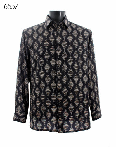 Bassiri Long Sleeve Button Down Casual Printed Shirts 6557
