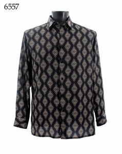Bassiri Long Sleeve Button Down Casual Printed Shirts 6557