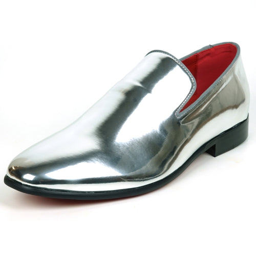 FI-7548 Silver Patent Slip On Leafer Fiesso by Aurelio Garcia