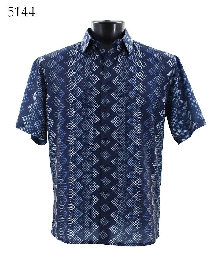 Bassiri Short Sleeve Button Down Casual Printed Shirts 5144