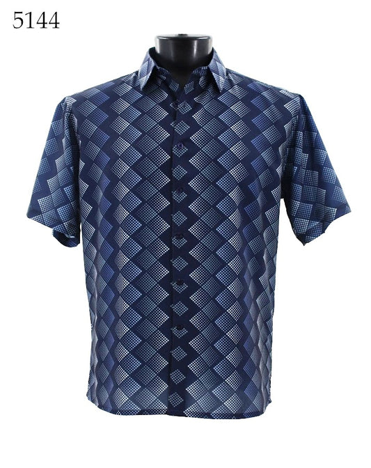 Bassiri Short Sleeve Button Down Casual Printed Shirts 5144