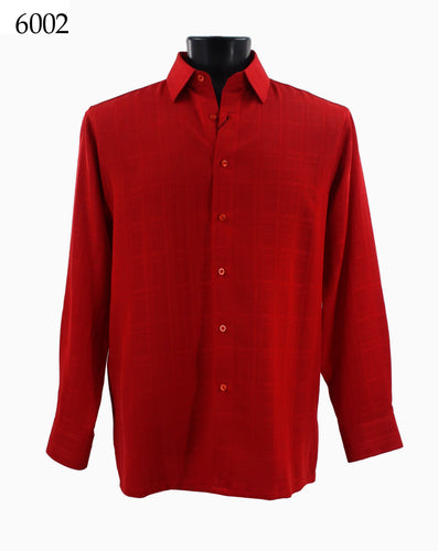 Bassiri Tone-on-Tone Long Sleeve Button Down Casual Printed Shirt 6002