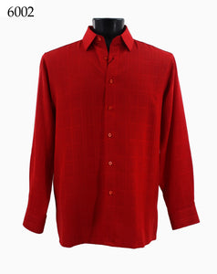 Bassiri Tone-on-Tone Long Sleeve Button Down Casual Printed Shirt 6002