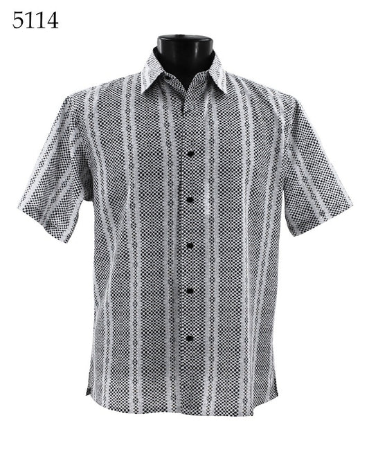 Bassiri Short Sleeve Button Down Casual Printed Shirts 5114