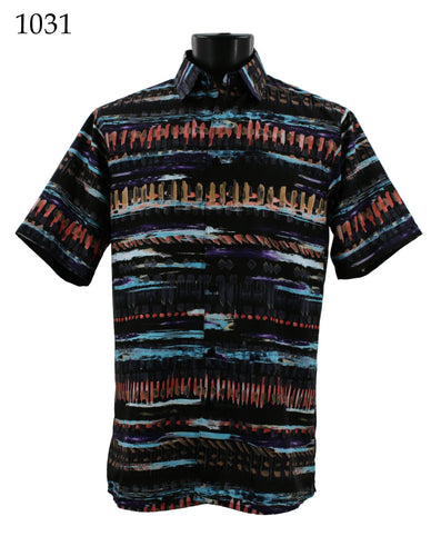Bassiri Short Sleeve Button Down Casual Printed Shirts 1031