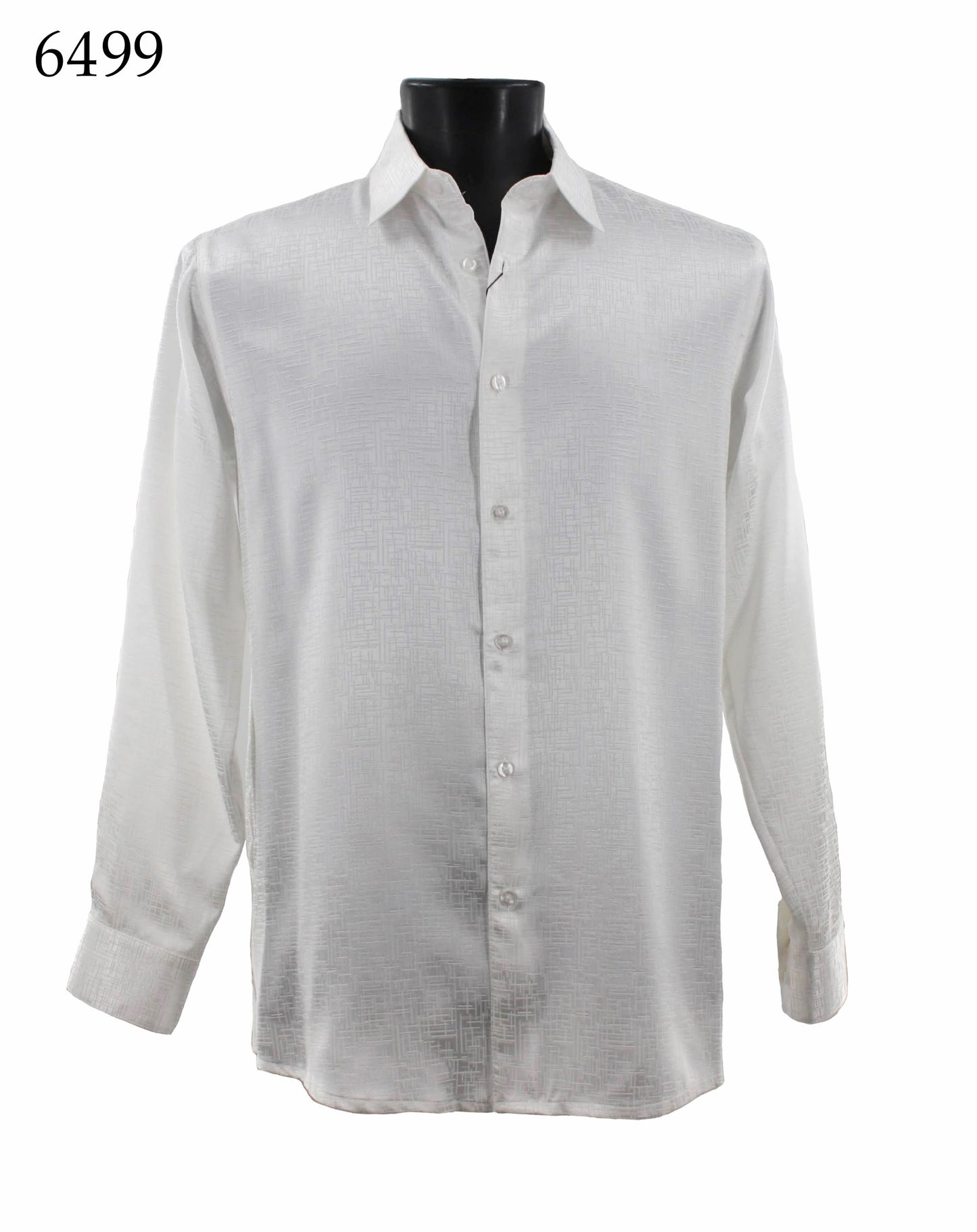 Bassiri Tone-on-Tone Long Sleeve Button Down Casual Printed Shirt 6499