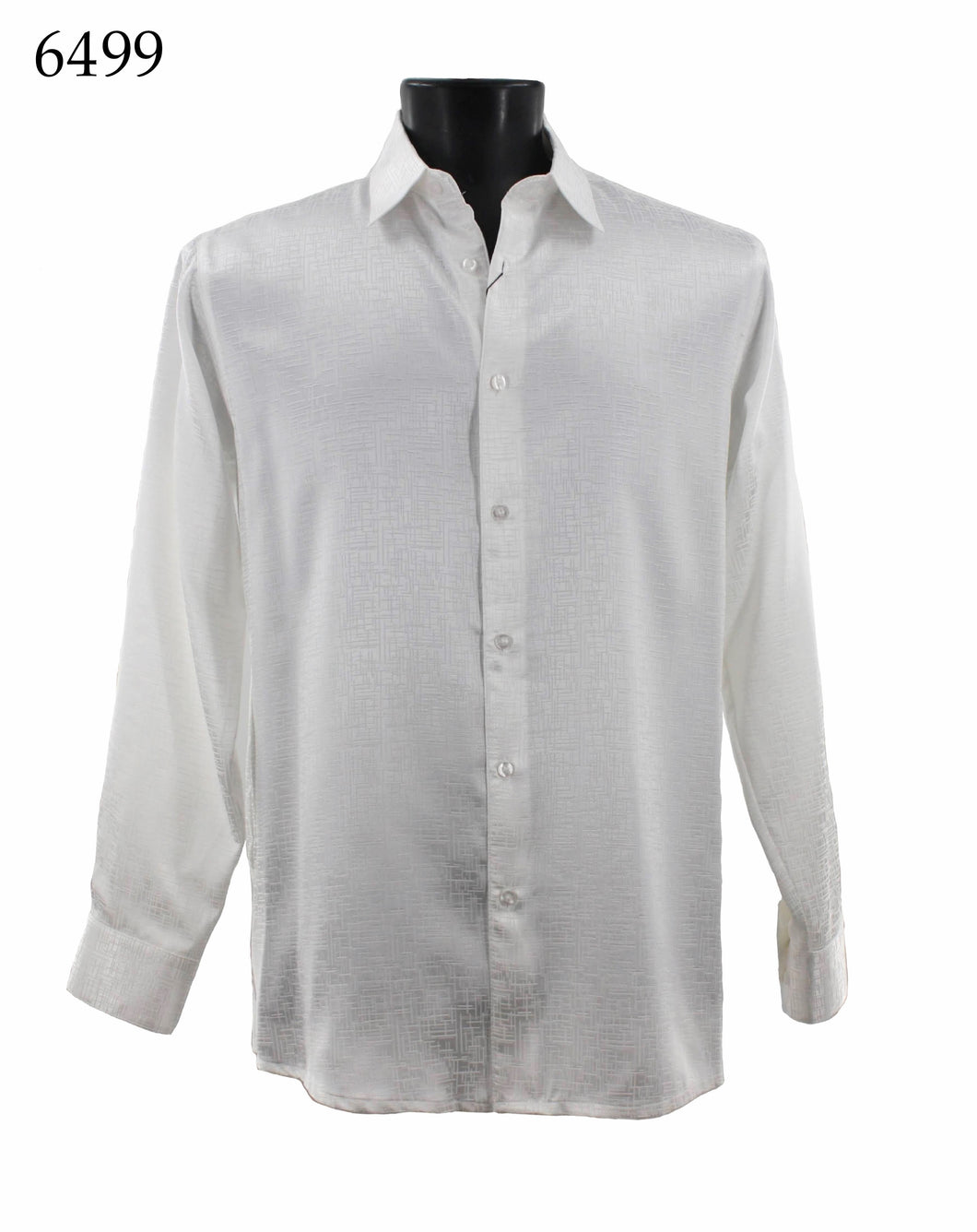 Bassiri Tone-on-Tone Long Sleeve Button Down Casual Printed Shirt 6499