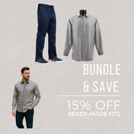 Silver Bassiri Shirt with Navy Prestige Jeans