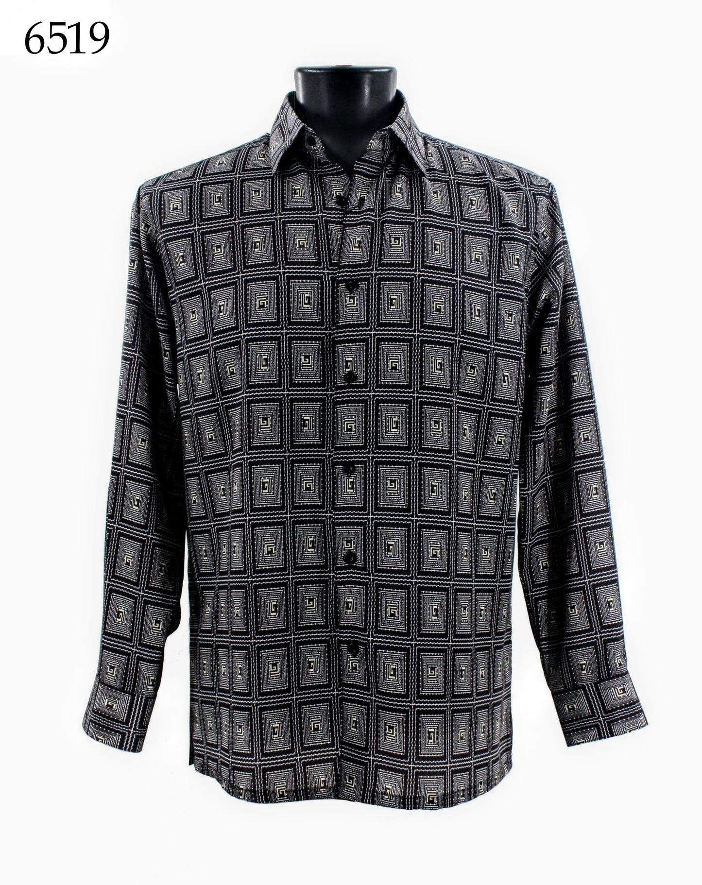 Bassiri Long Sleeve Button Down Casual Printed Shirts 6519